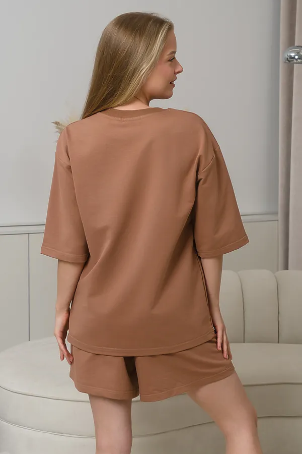 Костюм с шортами с шортами КЖ-01 НАТАЛИ, кофе с молоком - фото 2