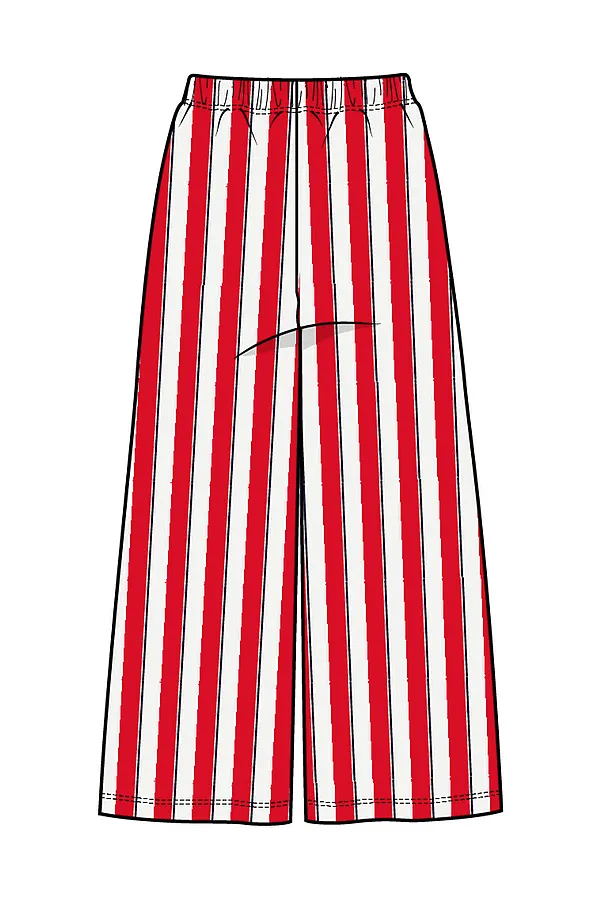 Брюки трикотажные для девочек PLAYTODAY, белый,красный - фото 2