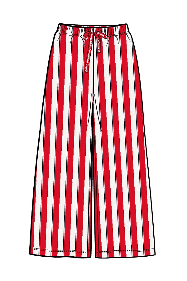 Брюки трикотажные для девочек PLAYTODAY, белый,красный - фото 2