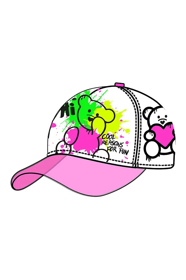 Кепка текстильная для девочек PLAYTODAY, разноцветный - фото 2