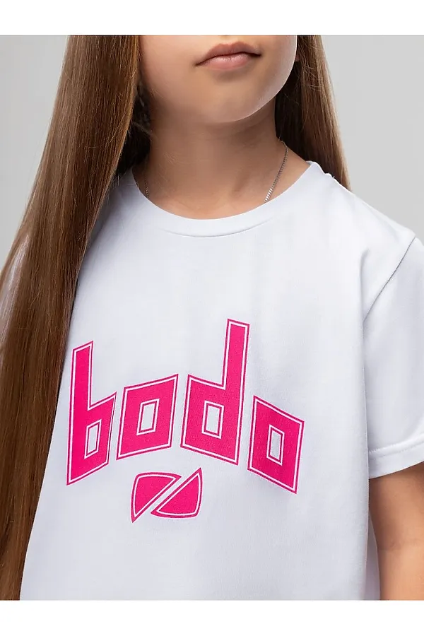 Костюм (Футболка+Шорты) BODO, белый (малиновый) - фото 2