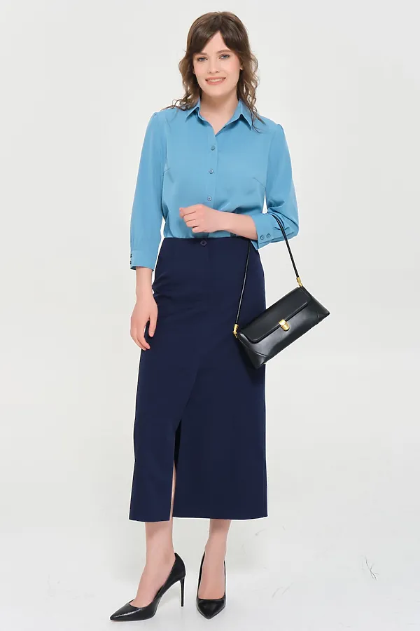 Блуза PRIZ, серо-голубой - фото 2