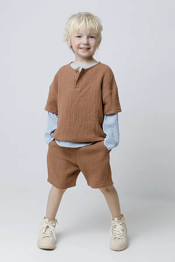 Футболка CROCKID, коричневый - фото 2