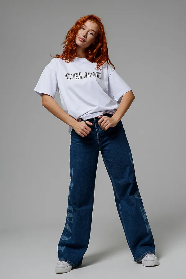 Футболка 8506/1 НАТАЛИ, белый+celine - фото 2
