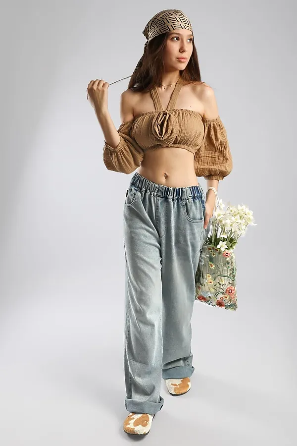 Костюм (Топ+Юбка) СОЛЬ&ПЕРЕЦ, темно-бежевый - фото 2