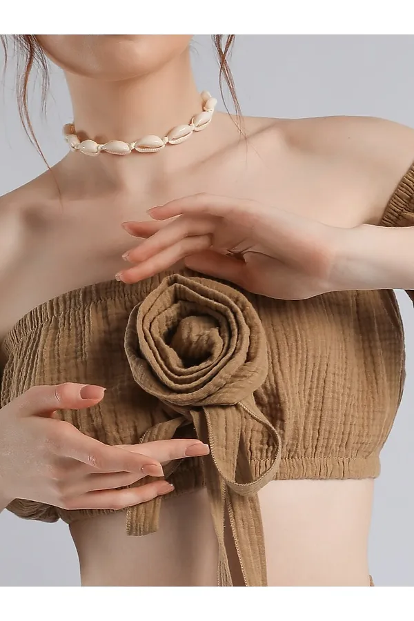 Костюм (Топ+Юбка) СОЛЬ&ПЕРЕЦ, темно-бежевый - фото 2