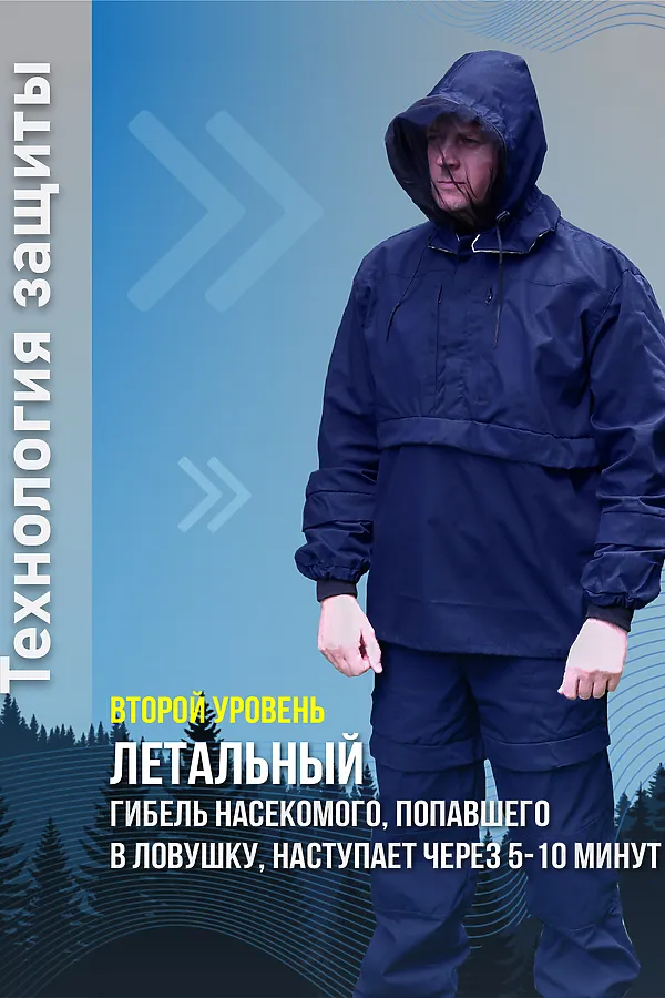 Костюм с брюками противоэнцефалитный антимоскитный Барьер - Инсекто У ЛАЙТ НАТАЛИ, синий - фото 2