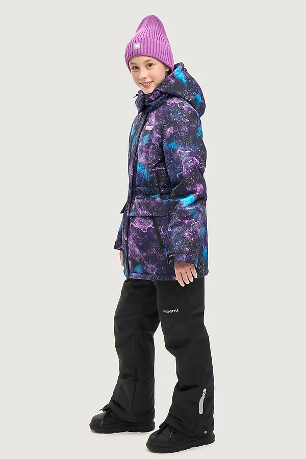 Костюм (Куртка+Брюки) NIKASTYLE, цикламен/черный - фото 2