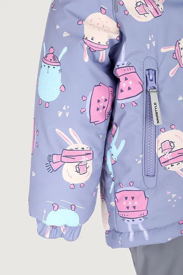 Костюм (Куртка+Брюки) NIKASTYLE, лаванда/серый - фото 2