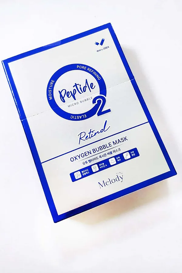 Meloso Кислородная пузырьковая маска с пептидами / Time Melody O2 Peptide Oxygen Bubble Mask, 4 мл x 20 шт. KRISTALLER, белый - фото 2