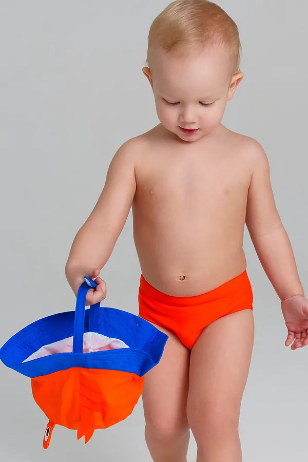 Комплект детский для мальчиков: плавки трикотажные, панама текстильная PLAYTODAY, красный,синий - фото 2