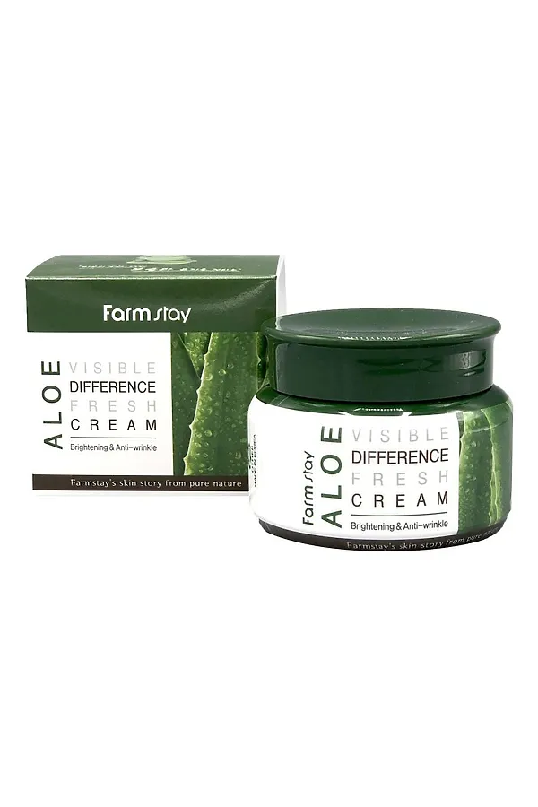 Farm Stay Крем для лица увлажняющий с экстрактом алоэ / Visible Difference Fresh Cream Aloe, 100 мл KRISTALLER, алоэ - фото 2