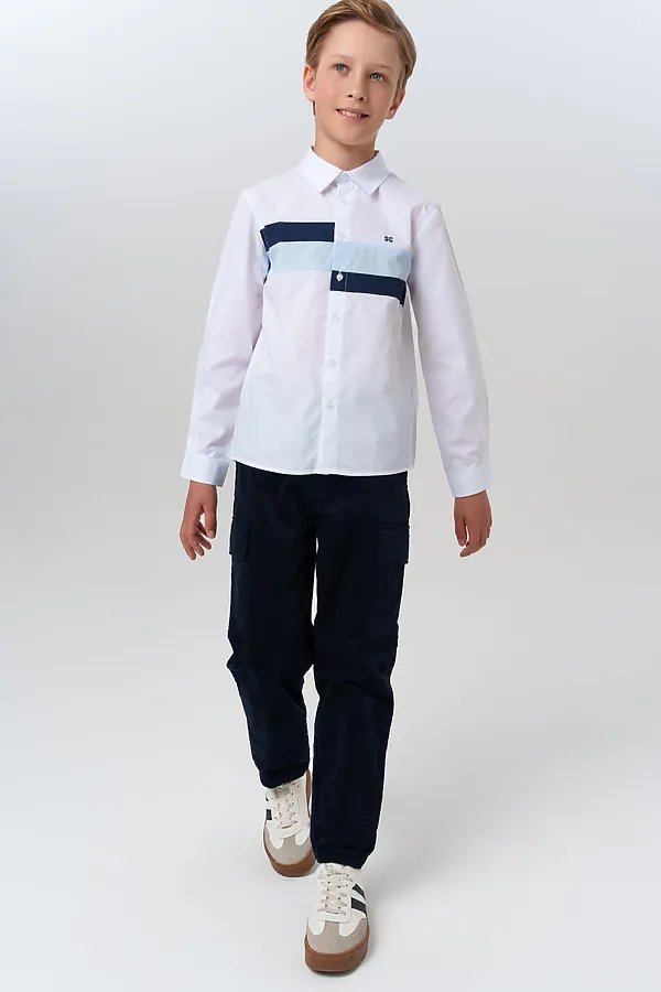 Рубашка PLAYTODAY, белый,тёмно-синий,голубой - фото 2