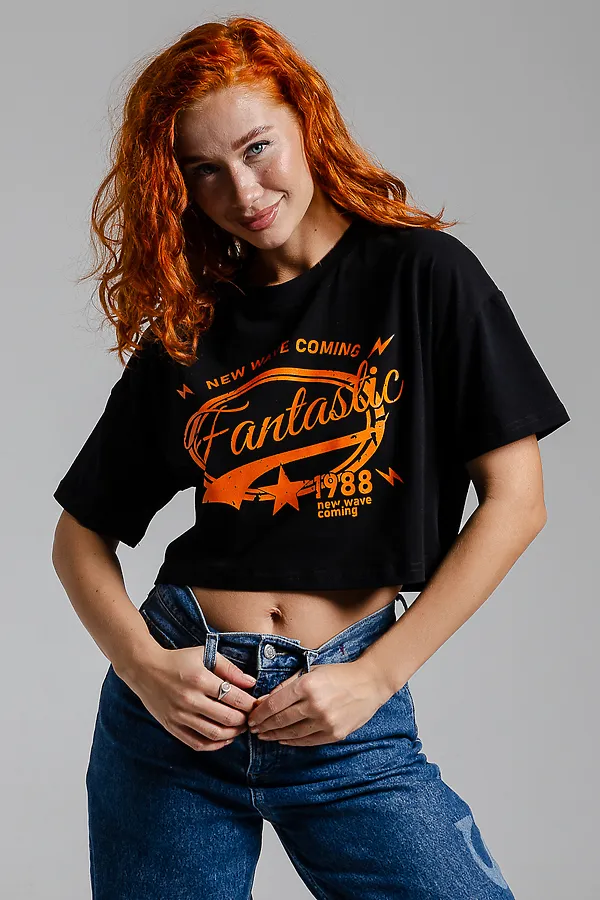 Футболка 8512/1 НАТАЛИ, черный+фантастика - фото 2