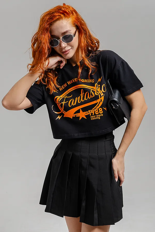 Футболка 8512/1 НАТАЛИ, черный+фантастика - фото 2