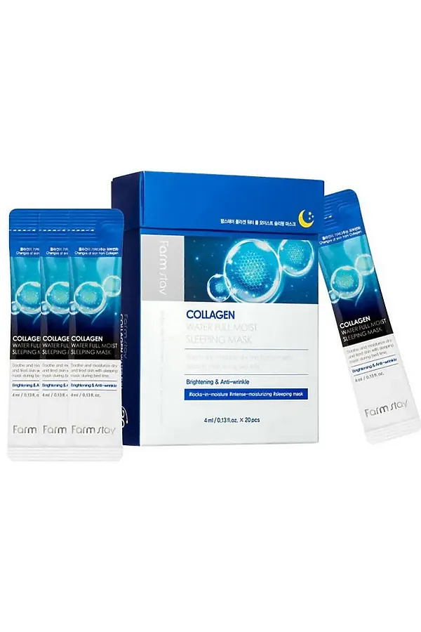 Farm Stay Увлажняющая ночная маска с коллагеном / Collagen Water Full Moist Sleeping Mask, 4 мл x 20 KRISTALLER, бесцветный - фото 2
