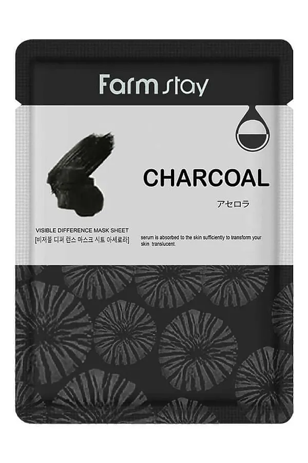 Farm Stay Маска тканевая с экстрактом угля / Visible Difference Mask Sheet Charcoal, 23 мл KRISTALLER, уголь - фото 2