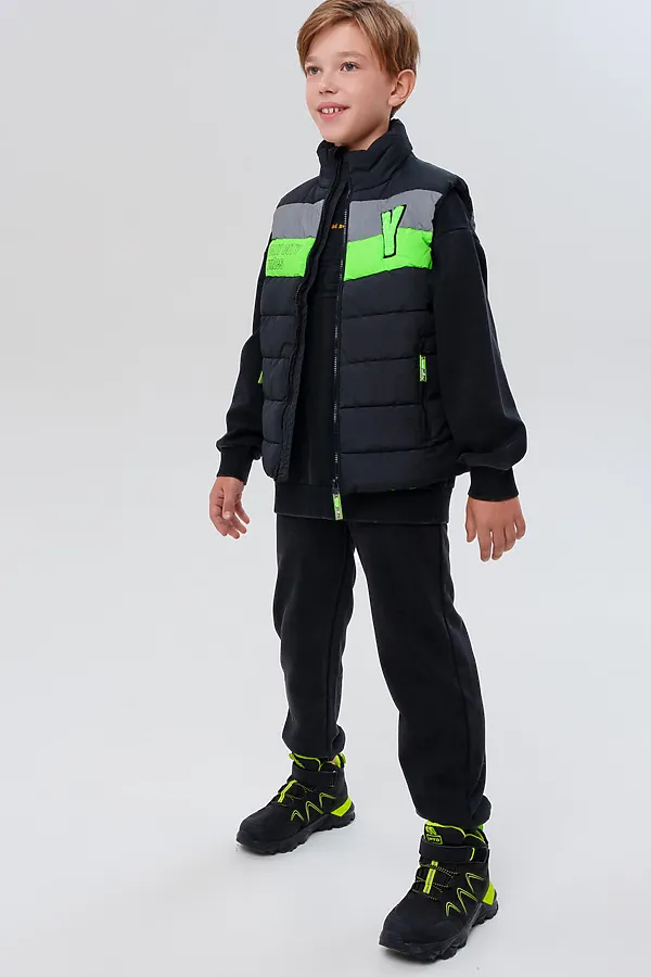 Жилет PLAYTODAY, черный,зеленый,серебряный - фото 2