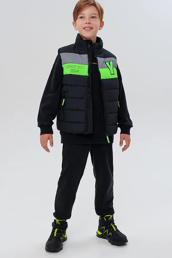 Жилет PLAYTODAY, черный,зеленый,серебряный - фото 2