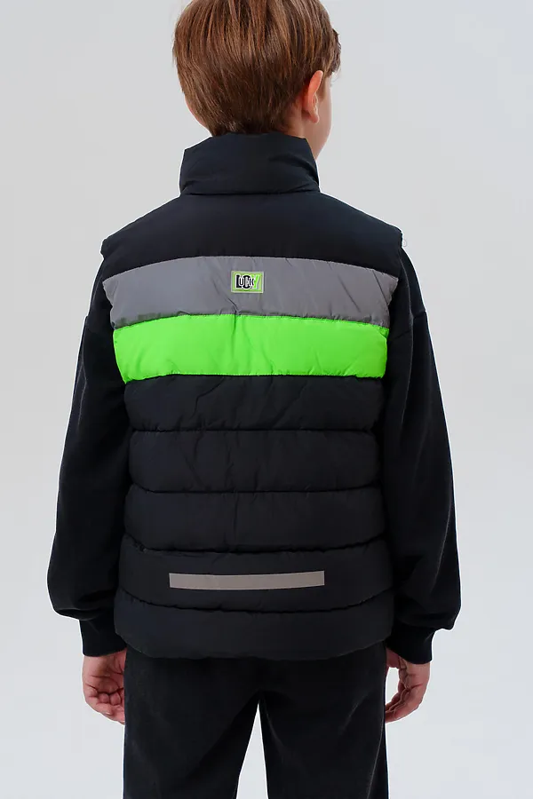 Жилет PLAYTODAY, черный,зеленый,серебряный - фото 2