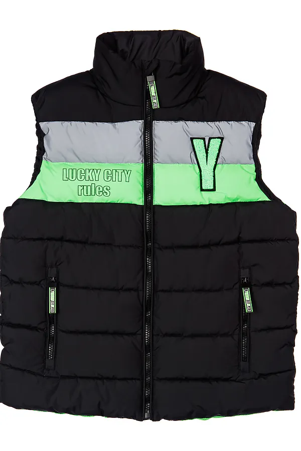 Жилет PLAYTODAY, черный,зеленый,серебряный - фото 2