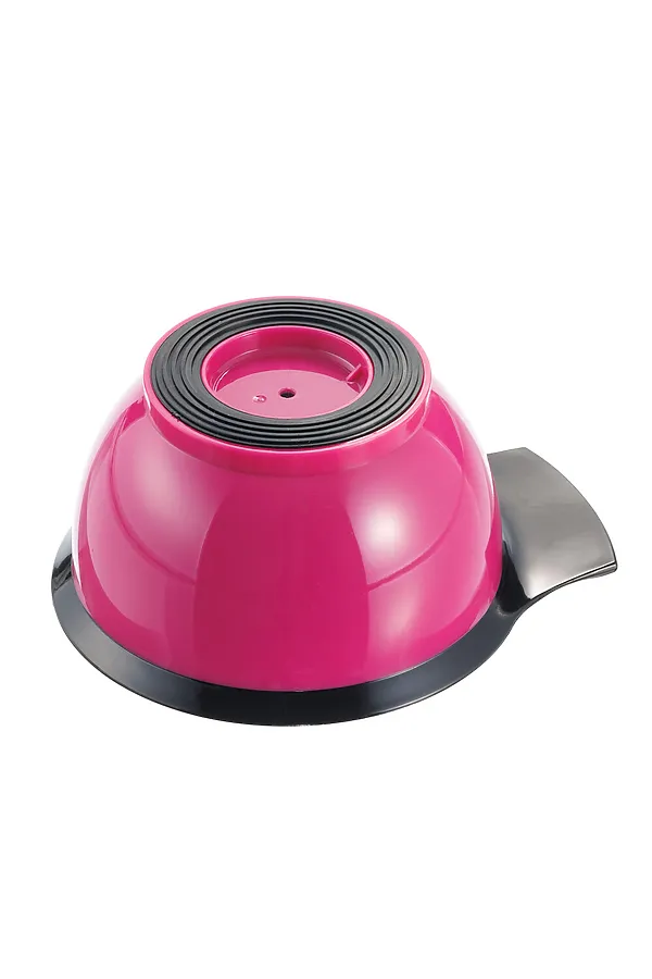 Dewal Чаша для смешивания краски с ручкой и прорезиненной вставкой T-006fuchsia, пластик, розовый, 330 мл KRISTALLER, розовый - фото 2