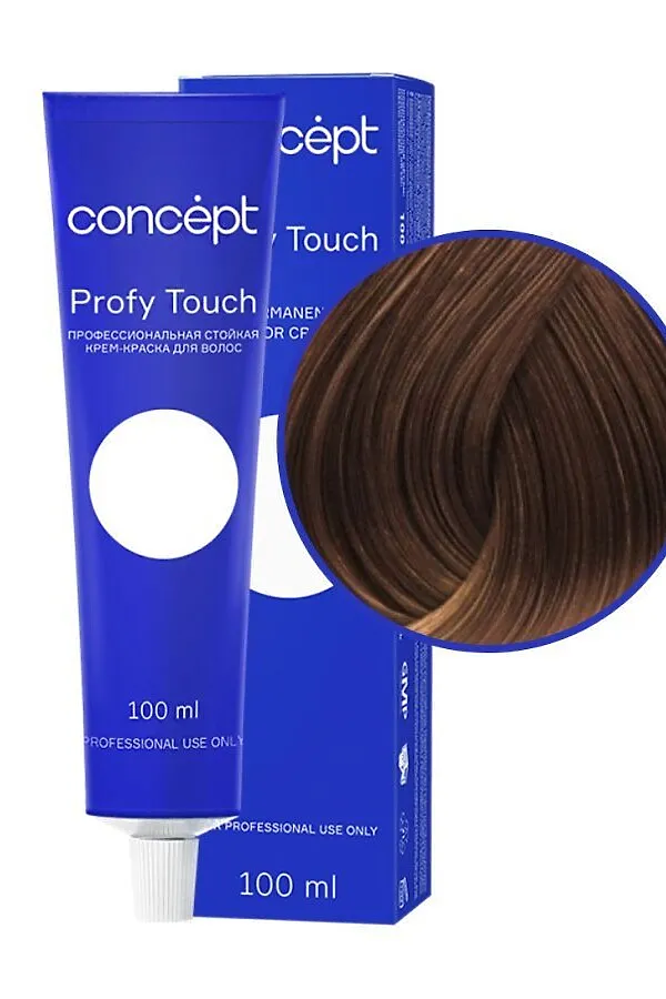 Concept Profy Touch 6.73 Профессиональный крем-краситель для волос, русый коричнево-золотистый, 100 мл KRISTALLER, русый коричнево-золотистый - фото 2
