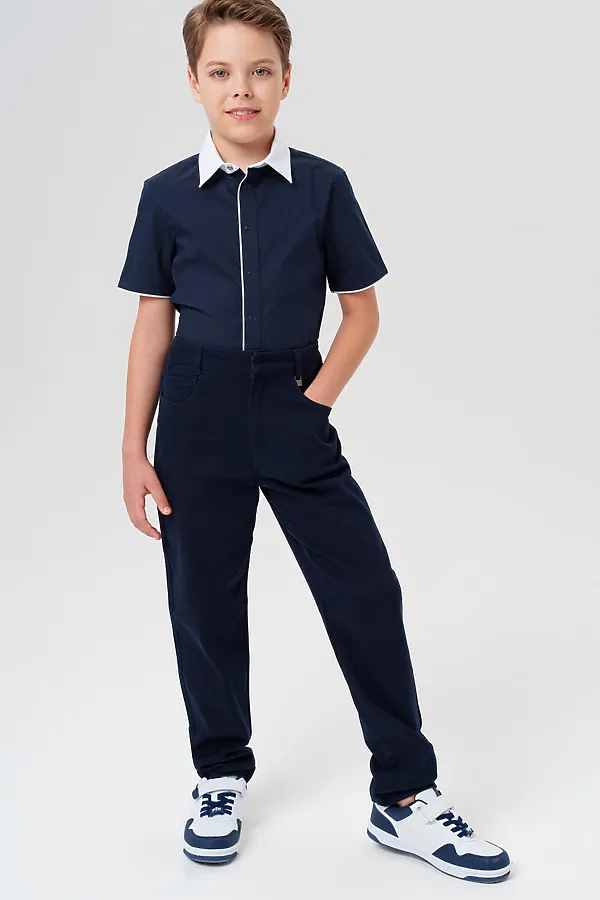 Рубашка PLAYTODAY, тёмно-синий,белый - фото 2