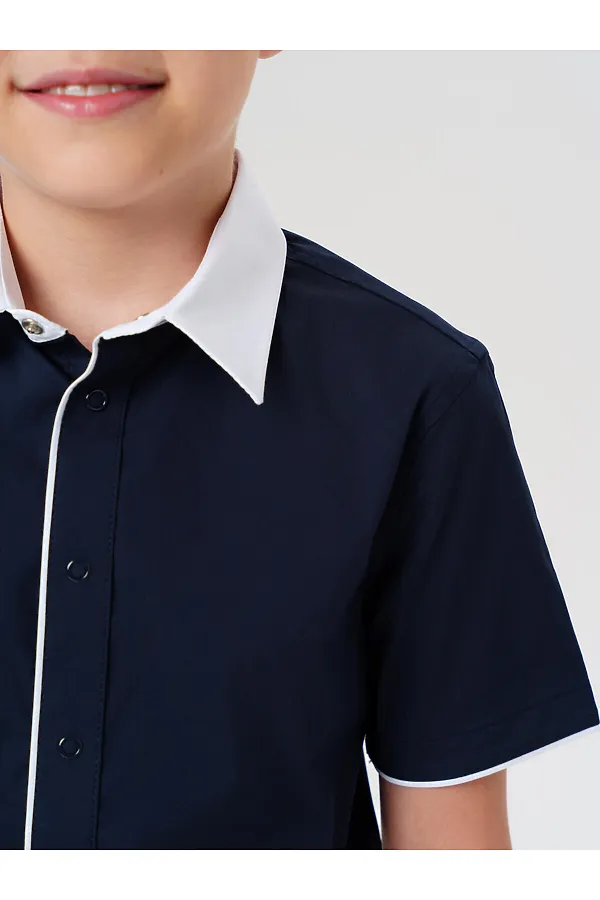 Рубашка PLAYTODAY, тёмно-синий,белый - фото 2