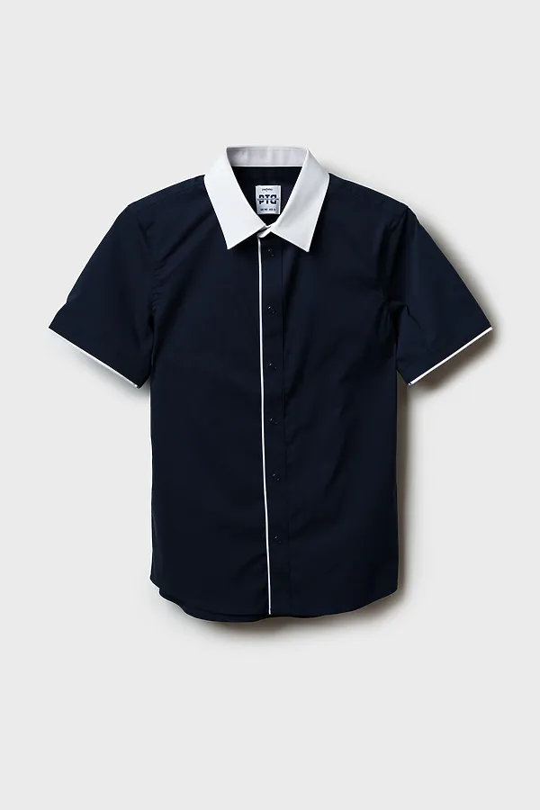Рубашка PLAYTODAY, тёмно-синий,белый - фото 2