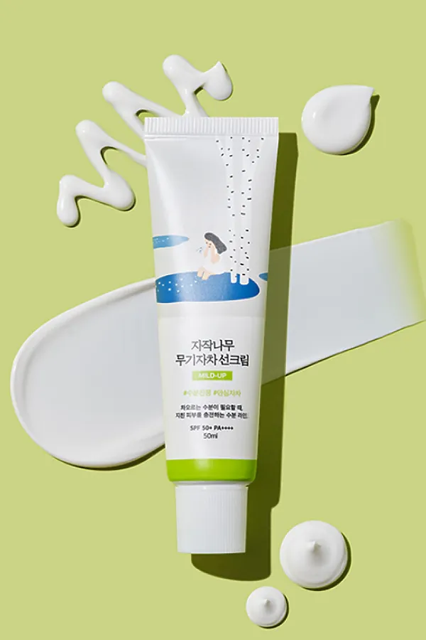 ROUND LAB Увлажняющий солнцезащитный крем с березовым соком / Birch Juice Moisturizing Mild-Up Sunscreen SPF50+ PA++++, 50 мл KRISTALLER, белый - фото 2