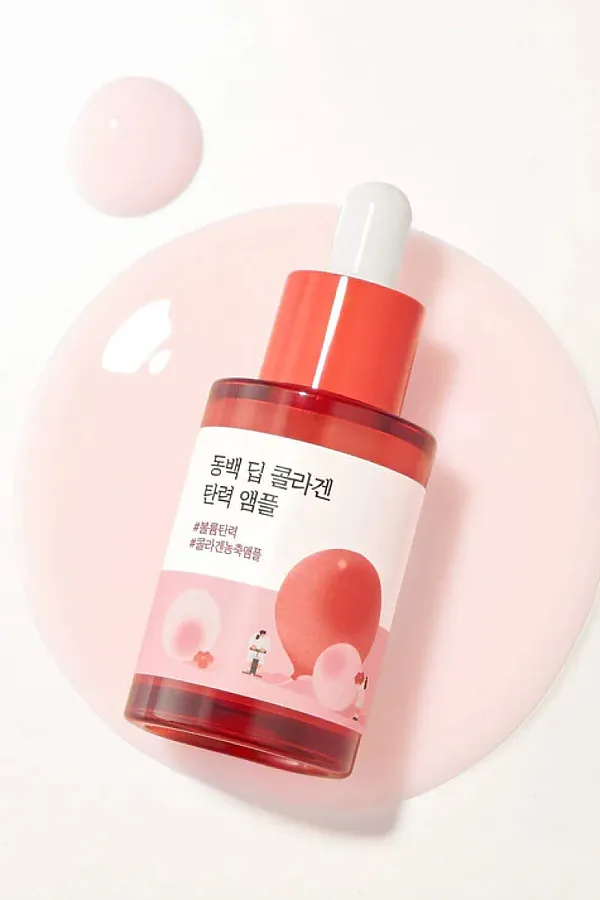 ROUND LAB Сыворотка для лица укрепляющая с коллагеном и экстрактом камелии / Camellia Deep Collagen Firming Ampoule, 30 мл KRISTALLER, красный - фото 2