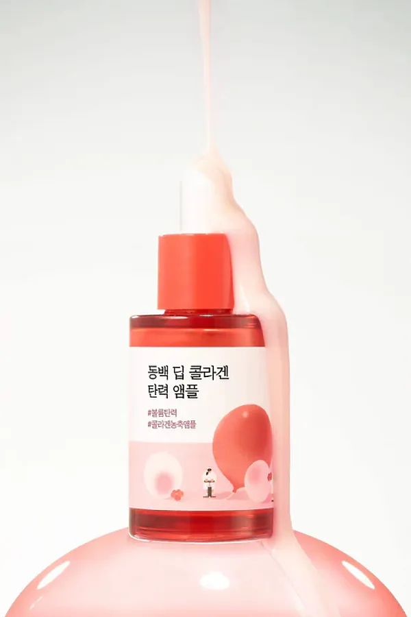 ROUND LAB Сыворотка для лица укрепляющая с коллагеном и экстрактом камелии / Camellia Deep Collagen Firming Ampoule, 30 мл KRISTALLER, красный - фото 2