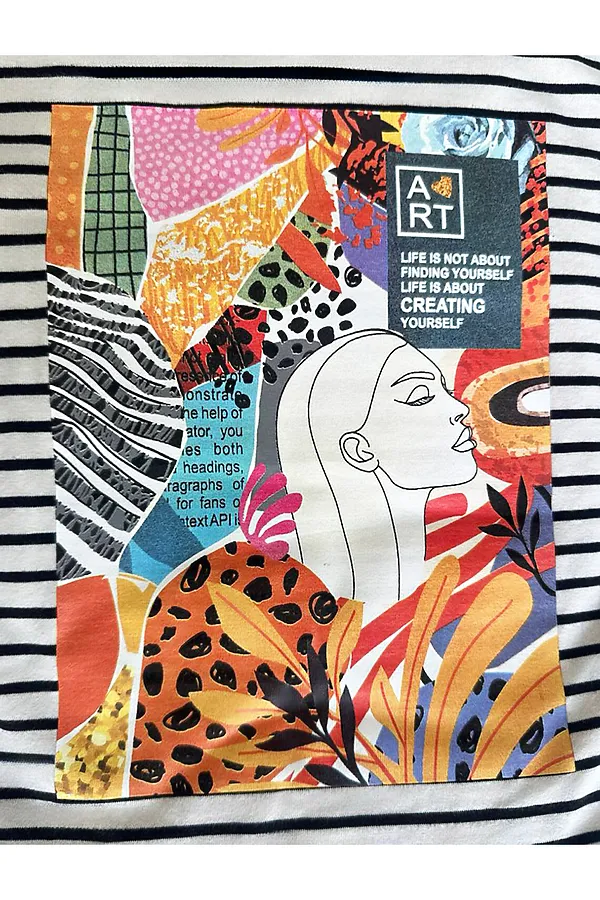 Футболка VILATTE, белый-черный_art poster - фото 2