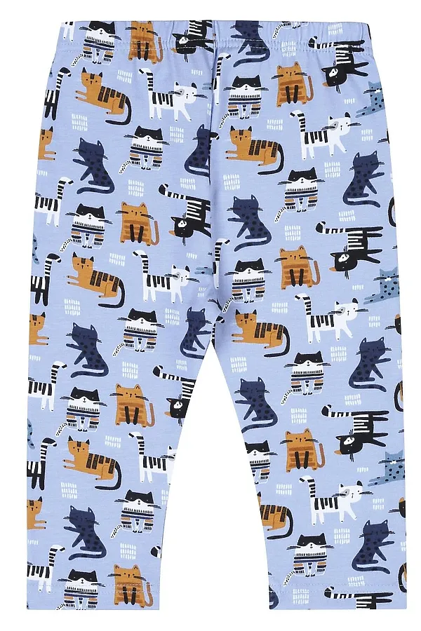 Бриджи АПРЕЛЬ, полосатые коты на голубом - фото 2