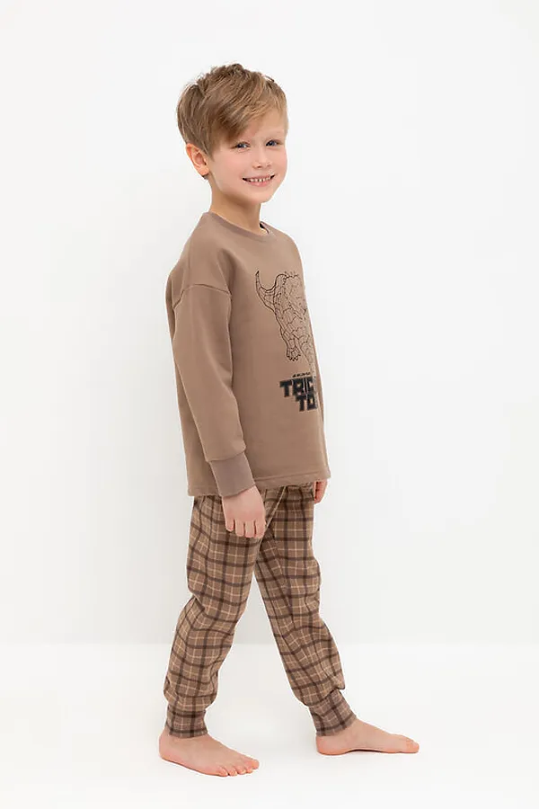 Пижама CROCKID, сосновая кора, праздничная клетка - фото 2