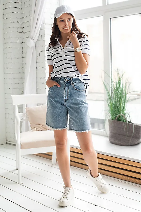 Футболка-поло VILATTE, темно-синий-белый - фото 2