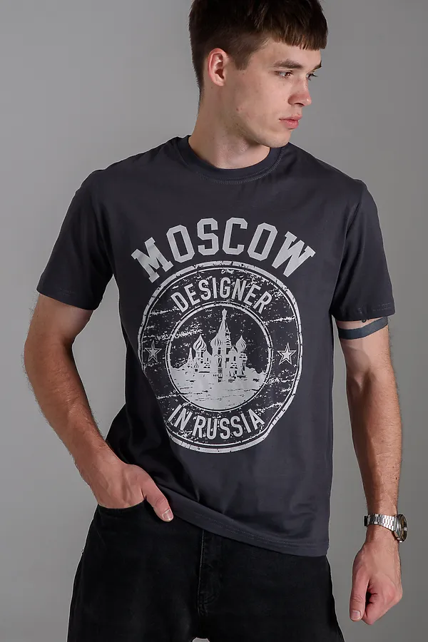 Футболка 8503/1 НАТАЛИ, антрацит+москва - фото 2