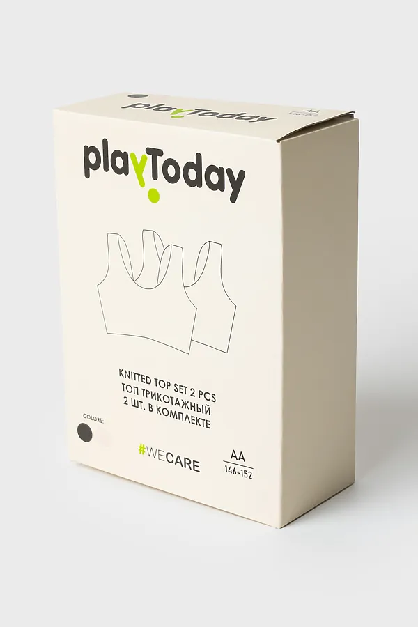 Топы, 2 шт. PLAYTODAY, черный,светло-бежевый - фото 2