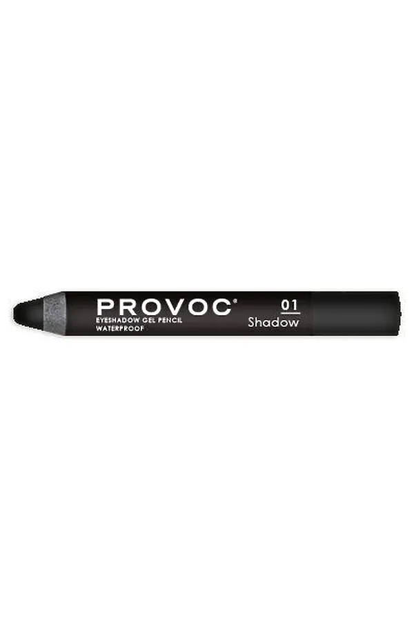 Provoc Тени-карандаш водостойкие, №01 / Eyeshadow Gel Pencil, черный матовый KRISTALLER, №1 черный матовый - фото 2