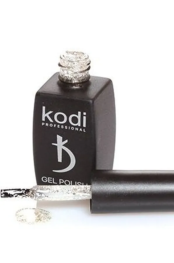 Kodi Гель-лак На прозрачной подложке, с серебряными блестками разной величины, плотный, 8 мл KRISTALLER, серебряные блестки - фото 2