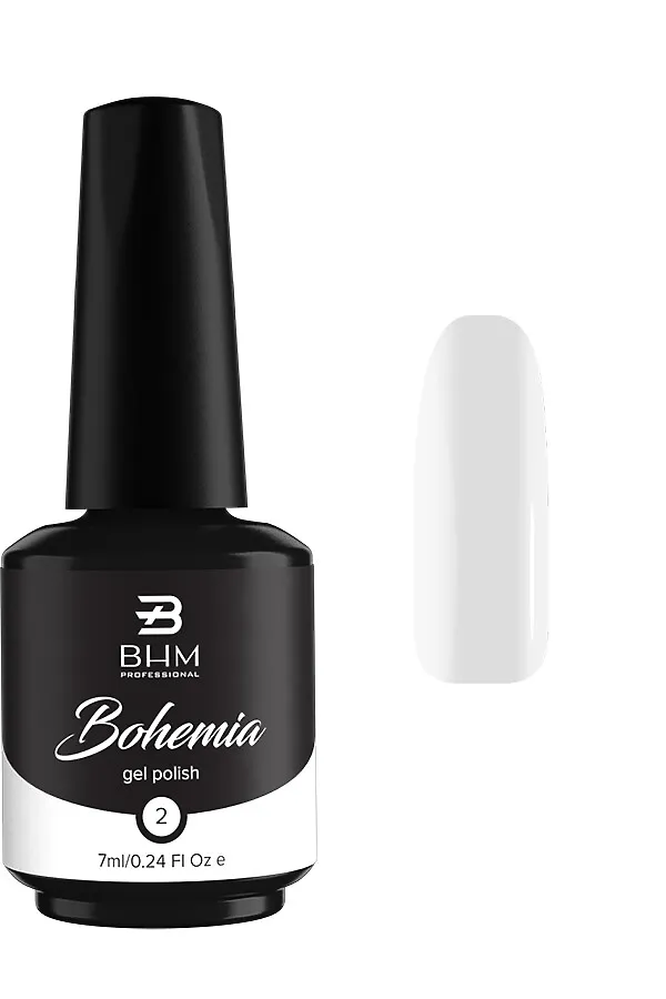 BHM Professional Гель-лак для ногтей / Perfect white 002, 7 мл KRISTALLER, perfect white 002 - фото 2