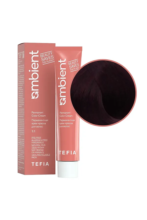 TEFIA  Ambient Перманентная крем-краска для волос / Фиолетовый корректор, 60 мл KRISTALLER, фиолетовый корректор - фото 2