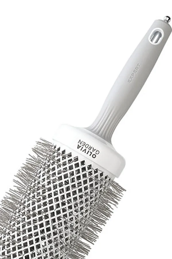 Olivia Garden Термобрашинг для укладки волос / Expert Blowout Speed XL Wavy Bristles White & Grey, 65 мм, бело-серый KRISTALLER, бело-серый - фото 2