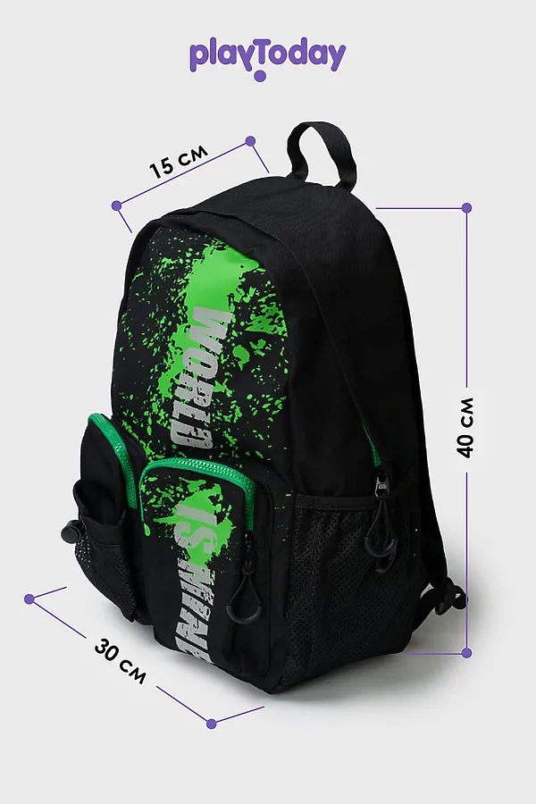 Рюкзак PLAYTODAY, черный,зеленый - фото 2