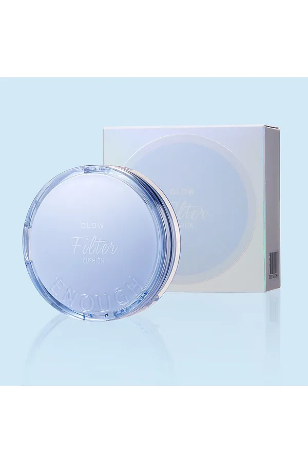 Enough Тональный кушон для лица с эффектом сияющего фильтра №21 / Glow Filter Cushion SPF 50+ PA++++, бежевый, 12 г + запаска 12 г KRISTALLER, бежевый - фото 2