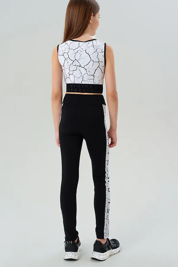 Комплект (Топ+Леггинсы) PLAYTODAY, черный,белый - фото 2