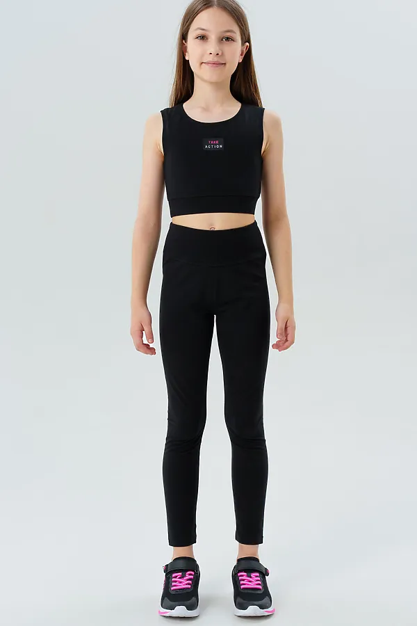 Комплект (Топ+Леггинсы) PLAYTODAY, черный - фото 2