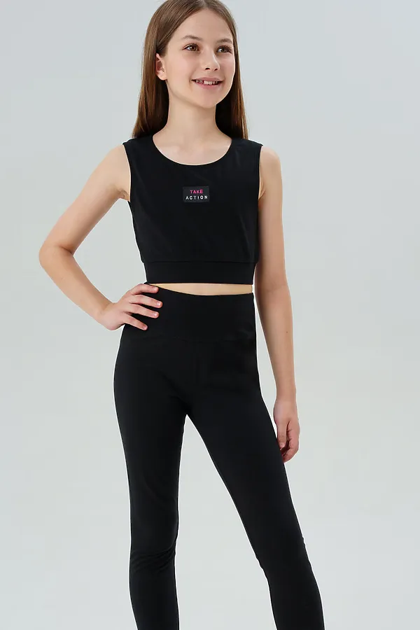 Комплект (Топ+Леггинсы) PLAYTODAY, черный - фото 2