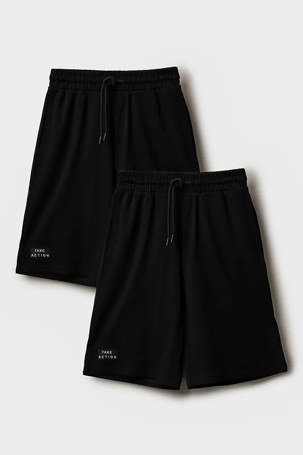 Шорты для мальчика, 2 шт. в комплекте PLAYTODAY, черный - фото 2